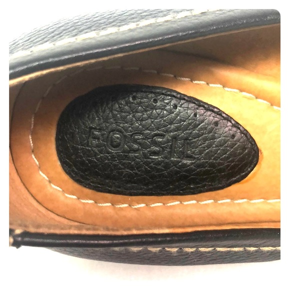 Black FOSSIL Leather Maddox Wedges 9.5 - Picture 6 of 8